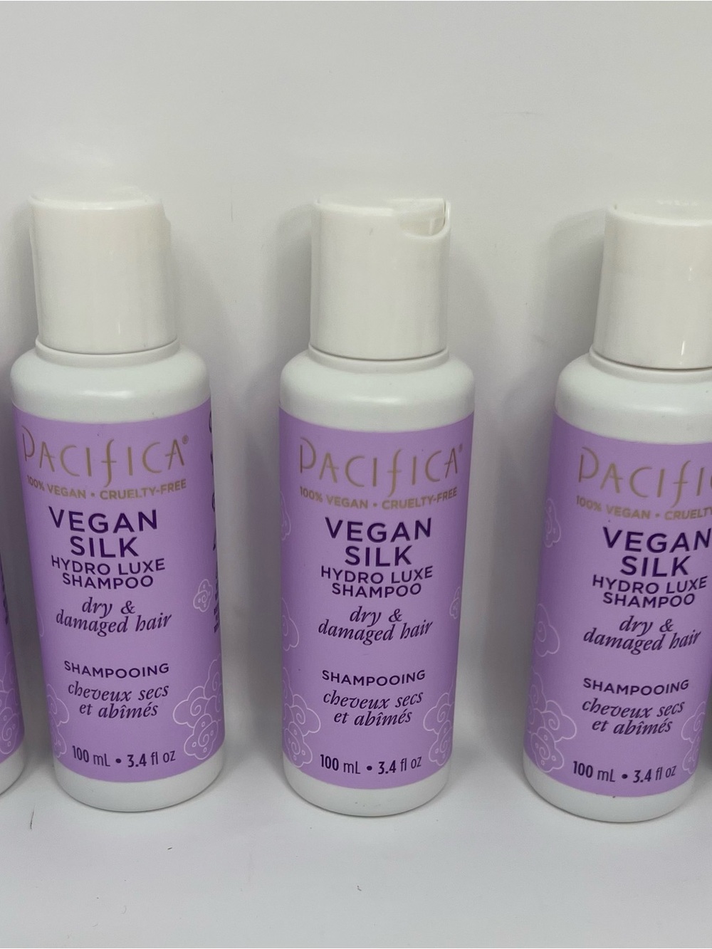 Pacifica Vegan Silk Hydro Luxe Shampoo For Dry Damaged Hair 3.4 Oz Lot Of 5 New